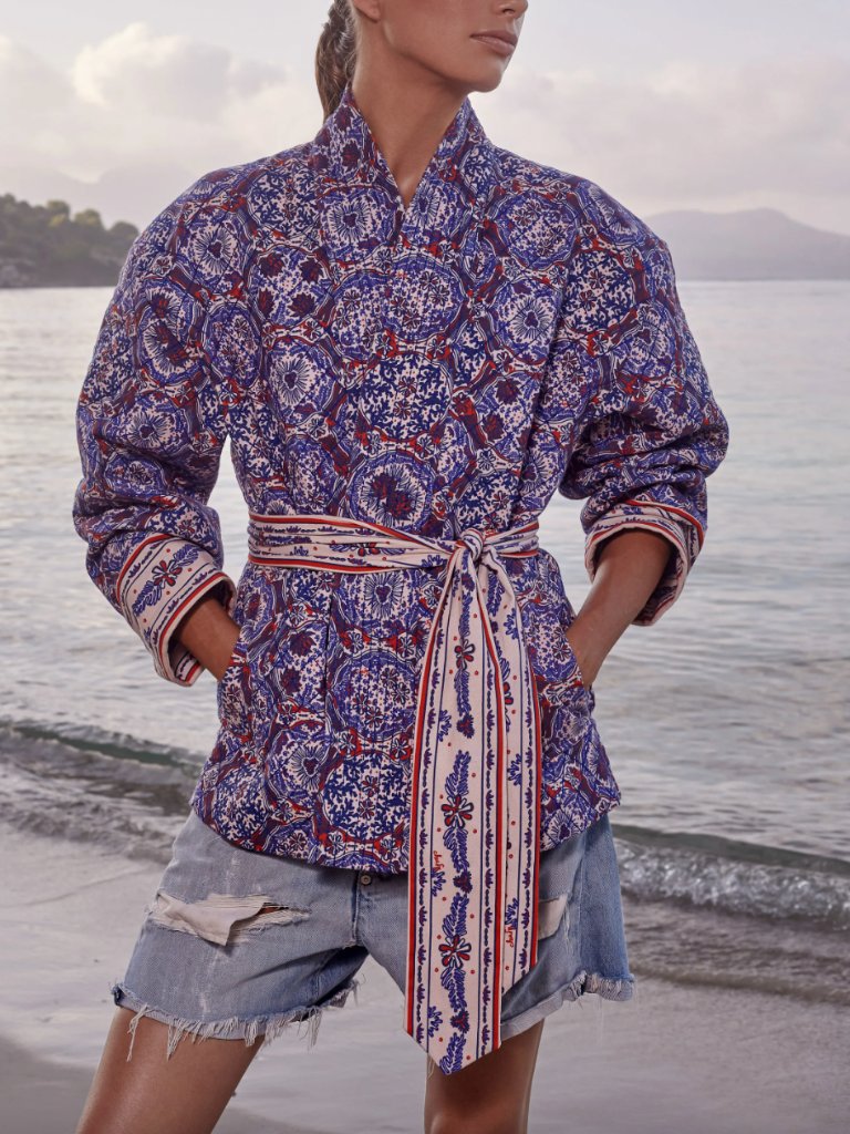 $850 Nwt Chufy Spring 2021 Thida Lin Print Jacket Size Medium No Belt
